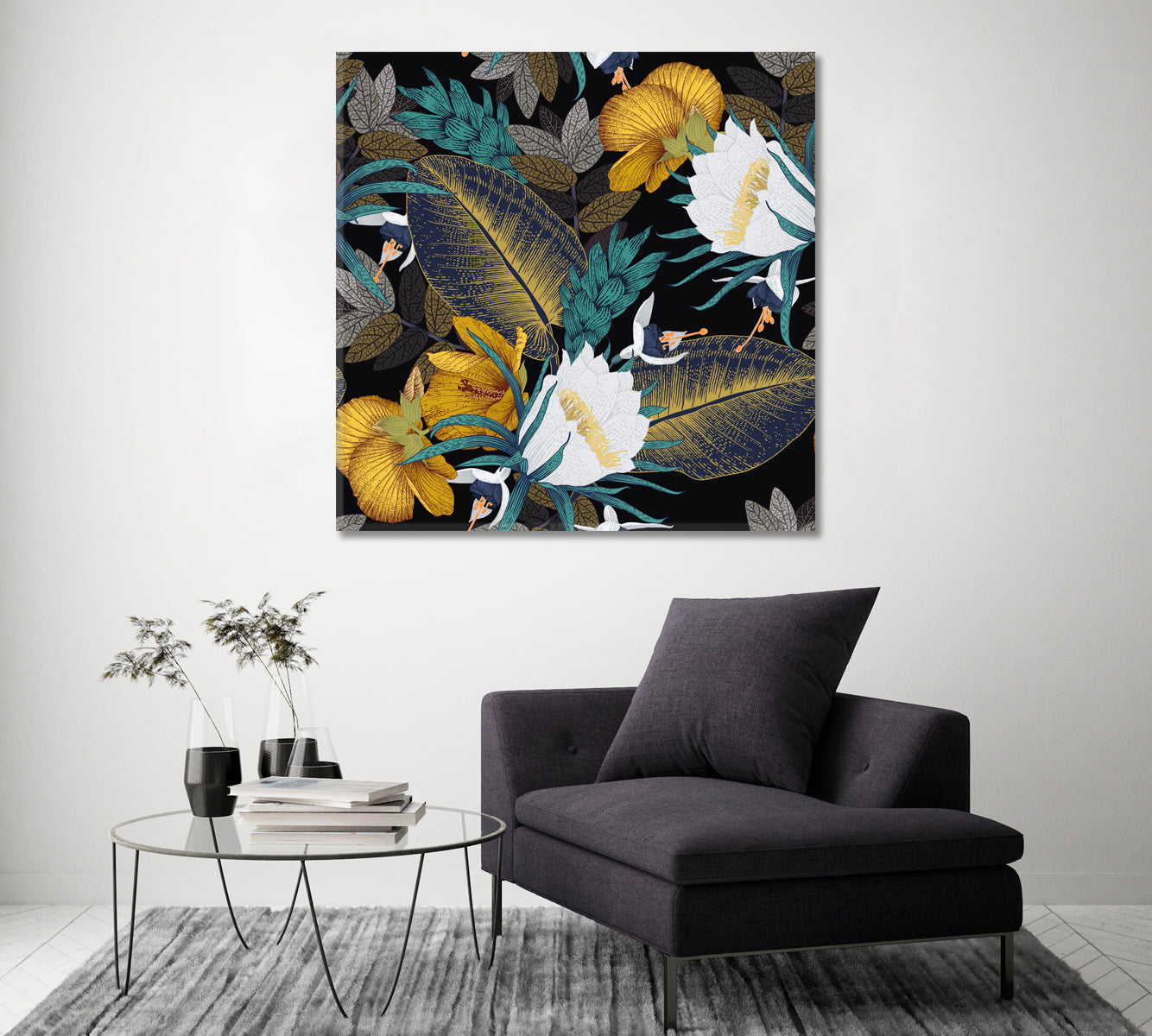 Luxury Tropical Flowers Canvas Print ArtLexy   