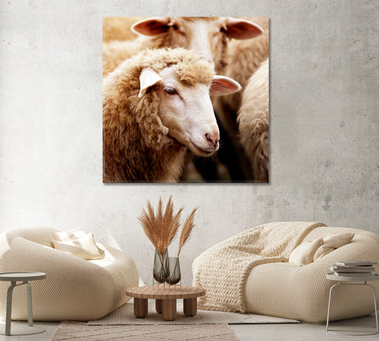 Beautiful Sheep Canvas Print ArtLexy 1 Panel 12"x12" inches 
