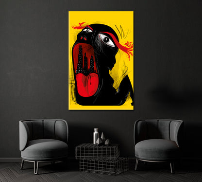 City in Mouth Contemporary Abstraction Canvas Print ArtLexy 1 Panel 16"x24" inches 