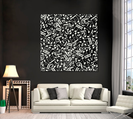 Musical Notes Canvas Print ArtLexy 1 Panel 12"x12" inches 