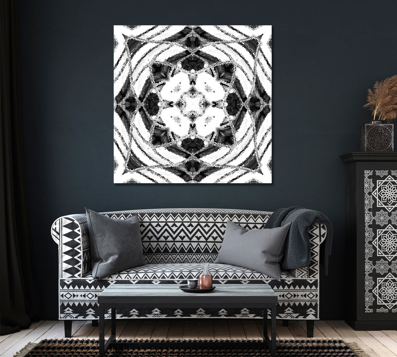 Abstract Kaleidoscope Pattern Canvas Print ArtLexy 1 Panel 12"x12" inches 