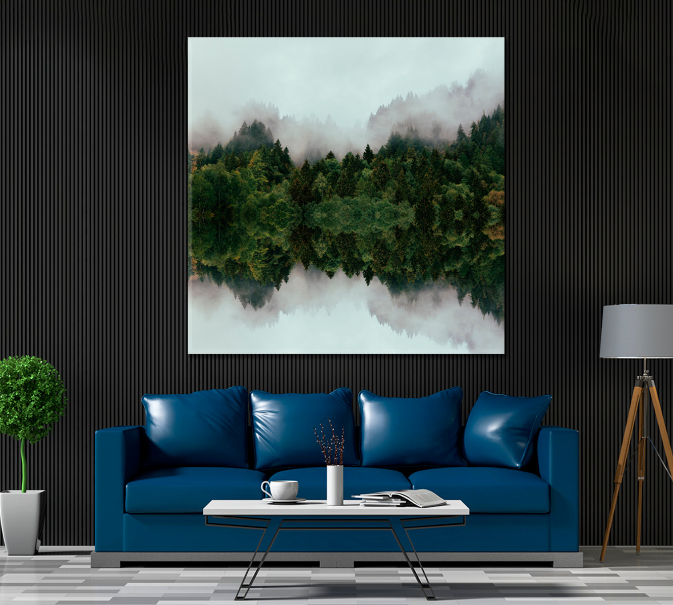 Foggy Forest Reflection Canvas Print ArtLexy   