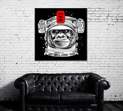 Need More Space. Monkey Astronaut Canvas Print ArtLexy 1 Panel 12"x12" inches 