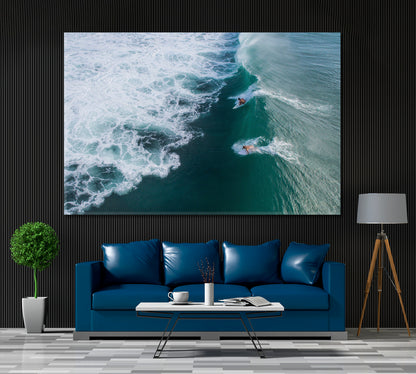 Surfers on Wave Bali Indonesia Canvas Print ArtLexy   