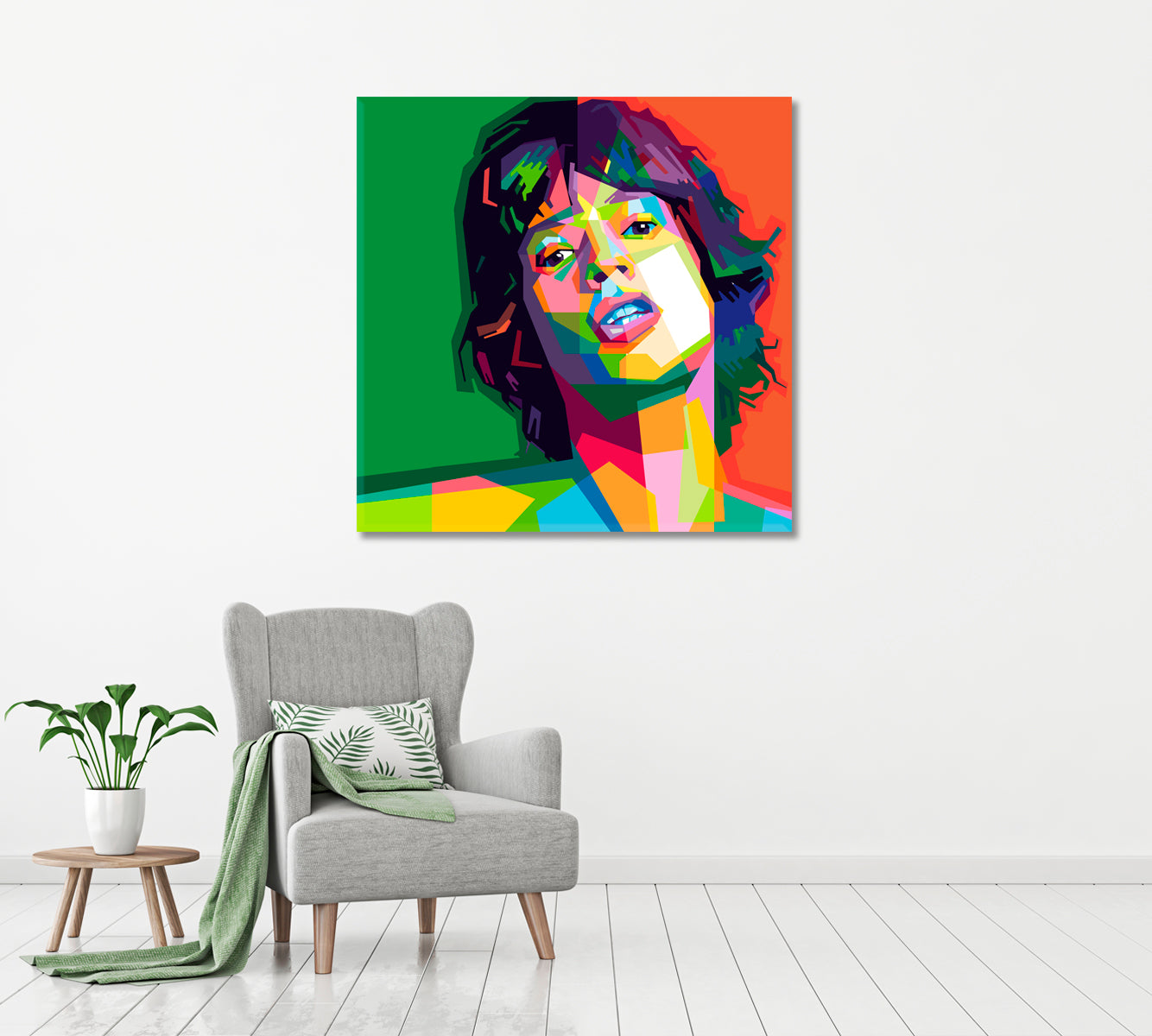 Mick Jagger Portrait in Wpap Style Canvas Print ArtLexy   