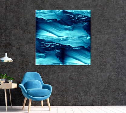 Abstract Blue Sea Waves Canvas Print ArtLexy   