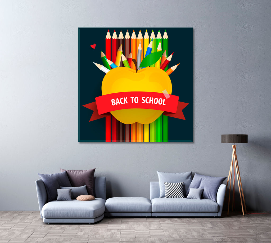 Welcome Back to School Illustration Canvas Print ArtLexy   