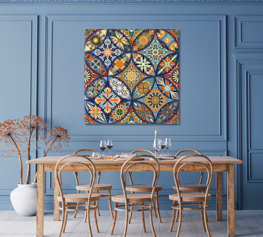Ethnic Mosaic Pattern Canvas Print ArtLexy 1 Panel 12"x12" inches 