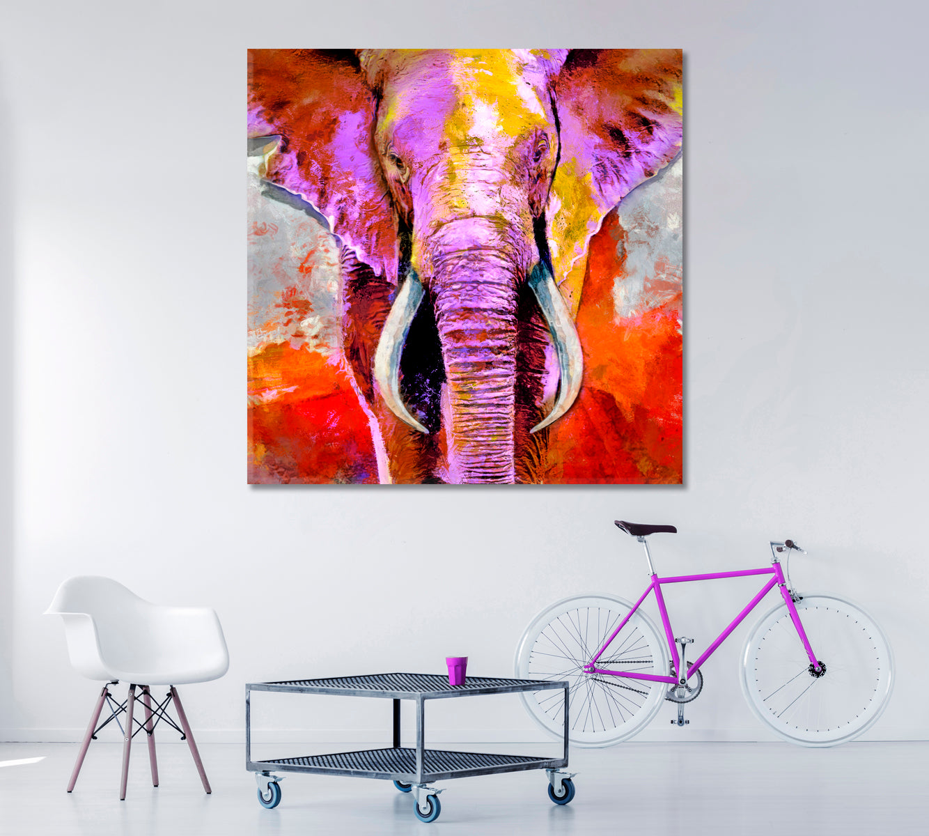 Abstract Elephant Portrait Canvas Print ArtLexy   