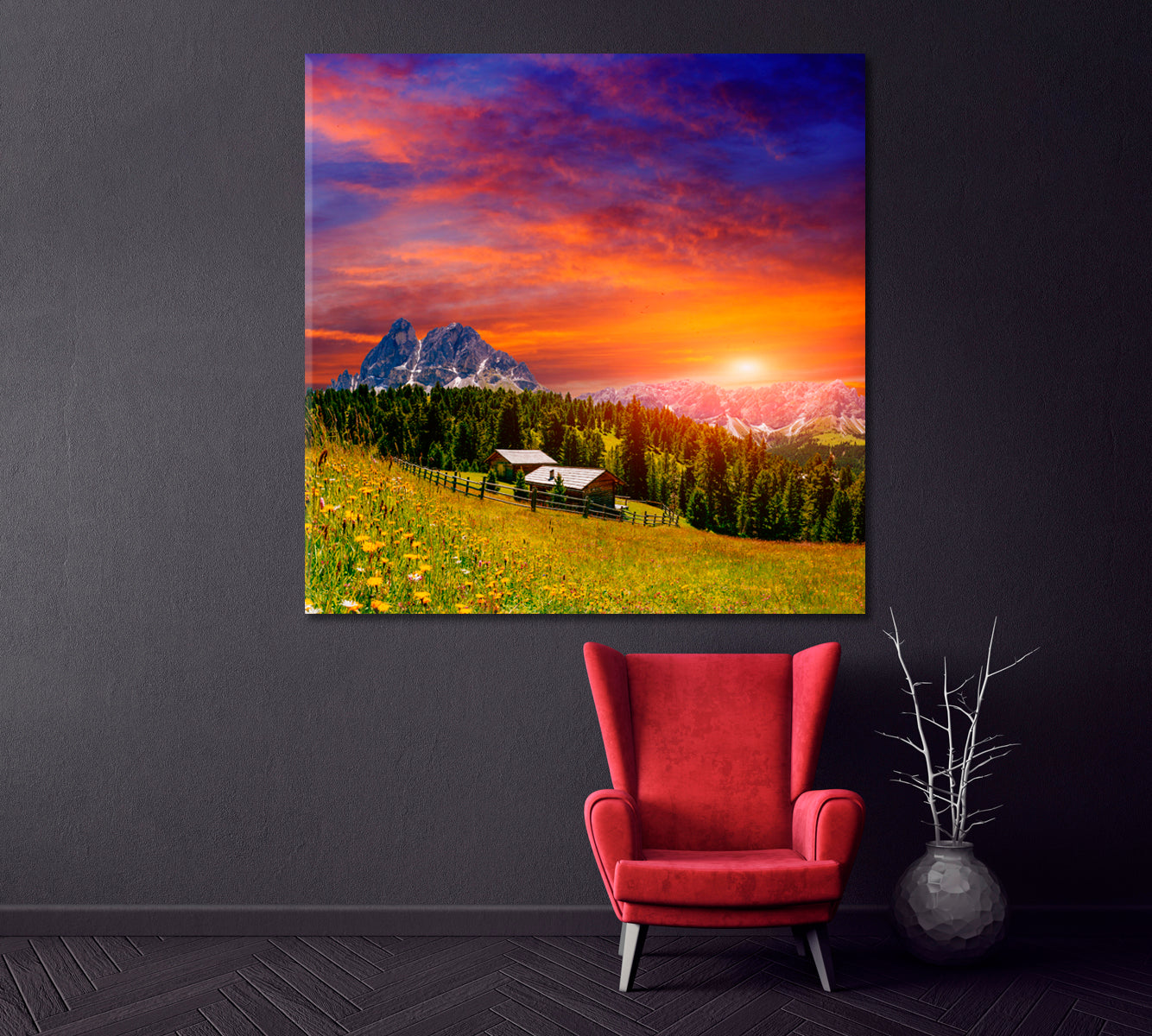 Alps at Sunset Canvas Print ArtLexy   