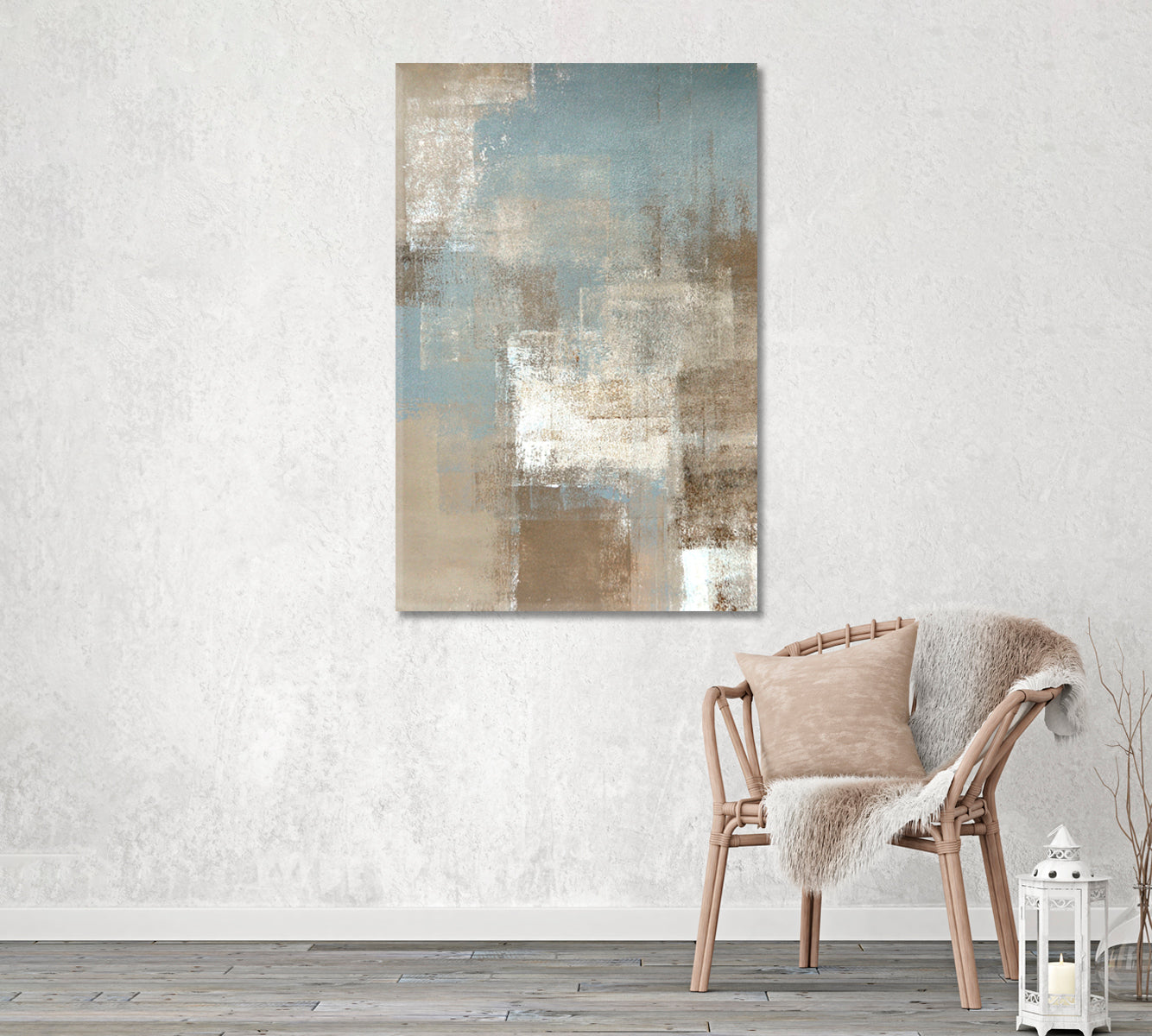 Beige Abstract Brush Strokes Canvas Print ArtLexy   
