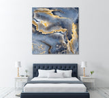 Gray & Gold Marble Canvas Print ArtLexy 1 Panel 12"x12" inches 