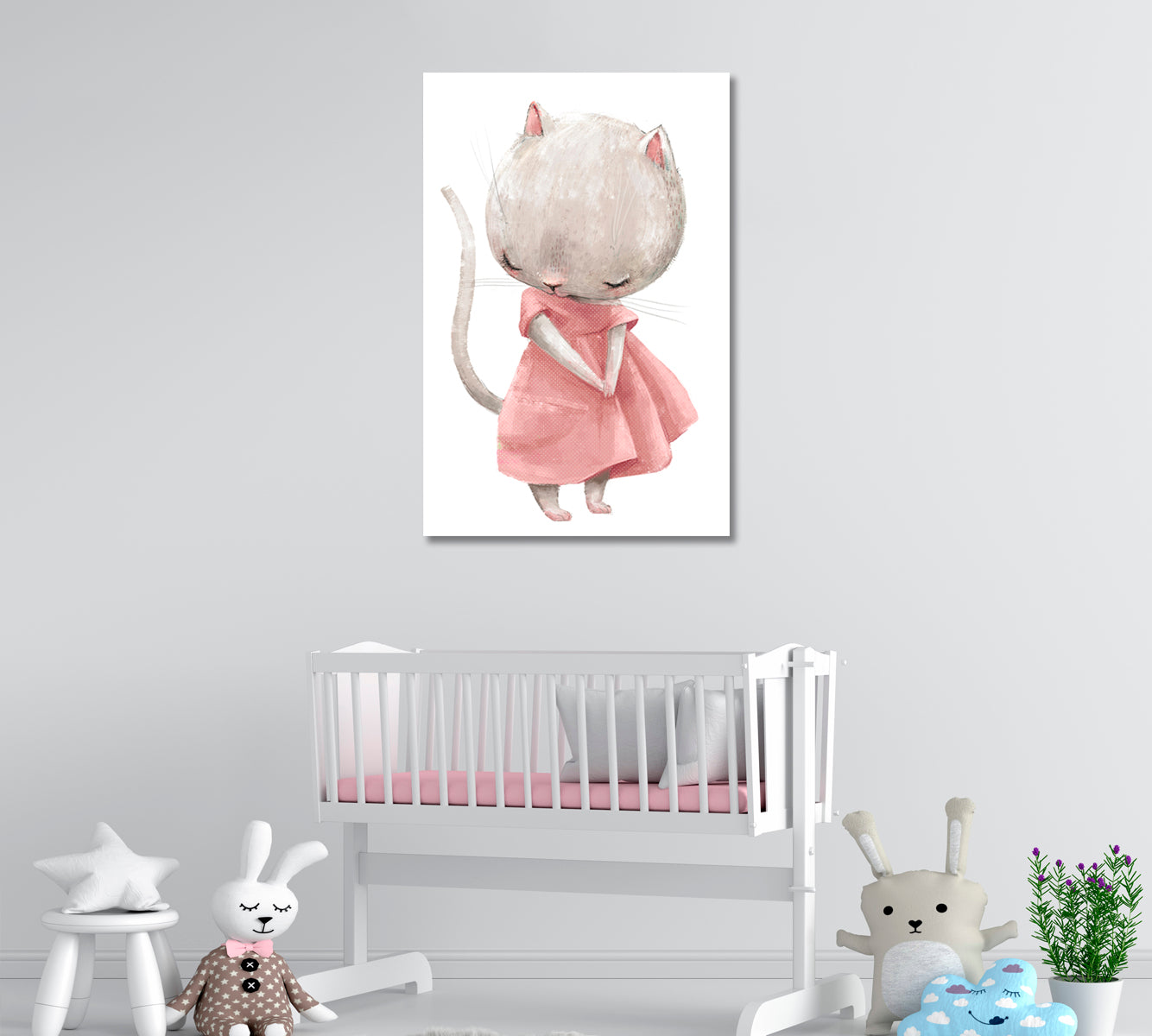 Little Kitten Girl Canvas Print ArtLexy   