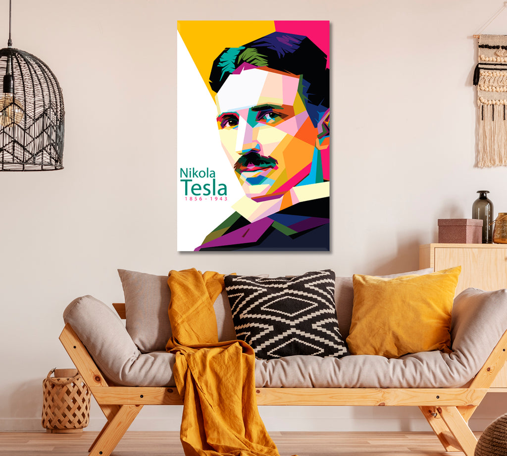 Portrait of Nikola Tesla Canvas Print ArtLexy 1 Panel 16"x24" inches 