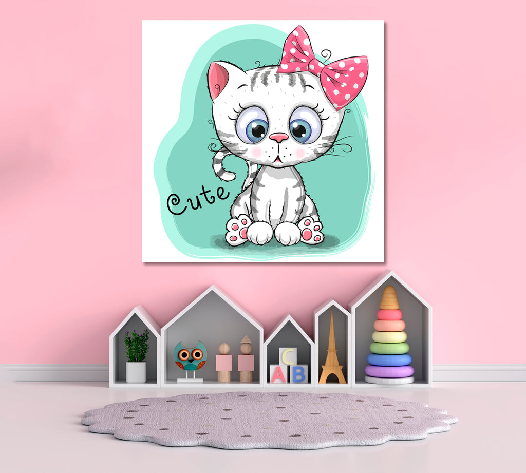 Cute Kitten Canvas Print ArtLexy 1 Panel 12"x12" inches 