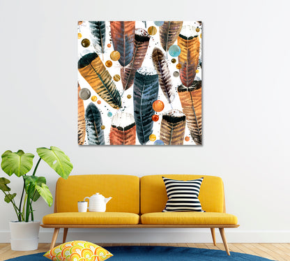 Colorful Feathers Canvas Print ArtLexy   
