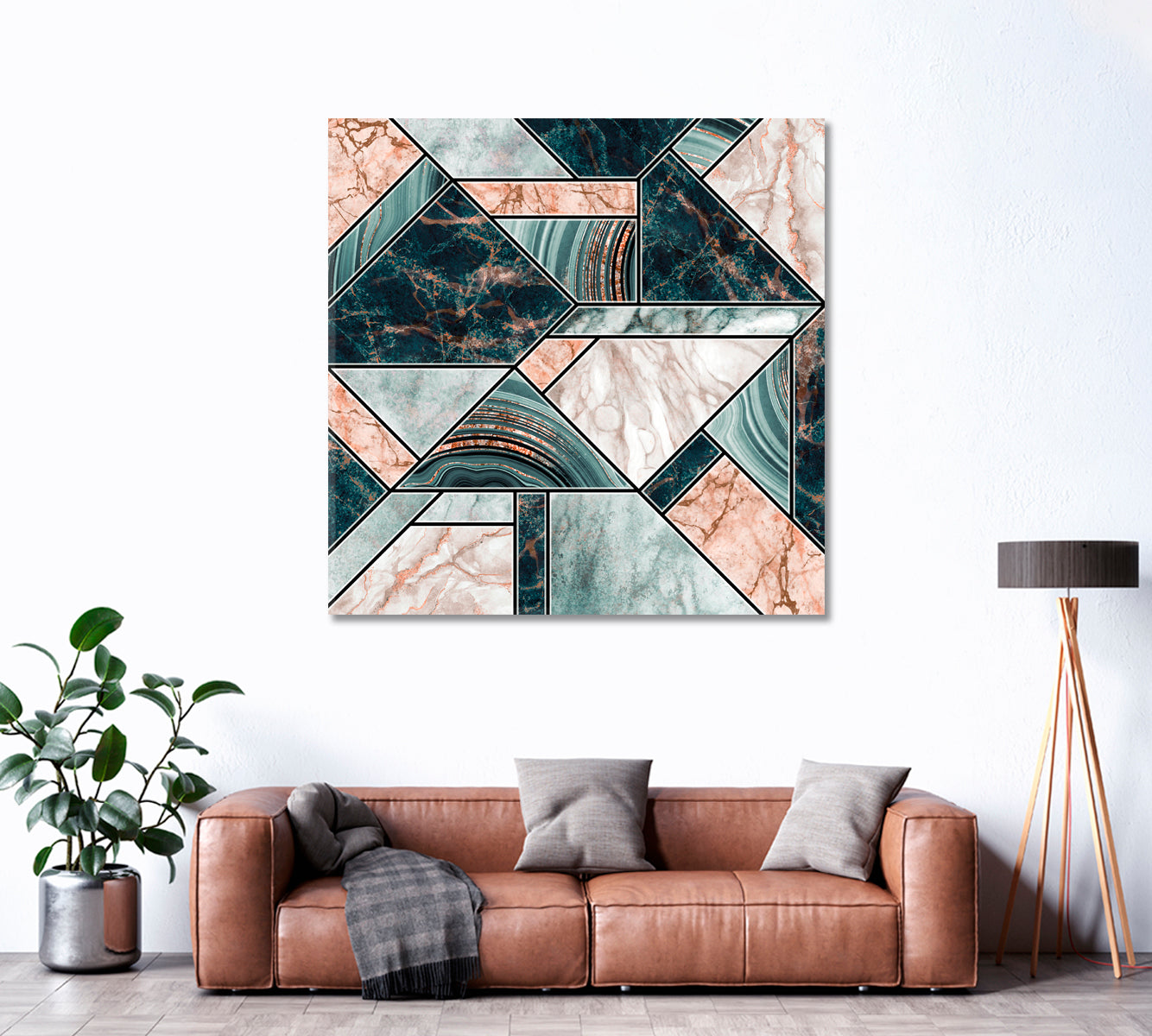 Abstract Marble Mosaic Canvas Print ArtLexy 1 Panel 12"x12" inches 