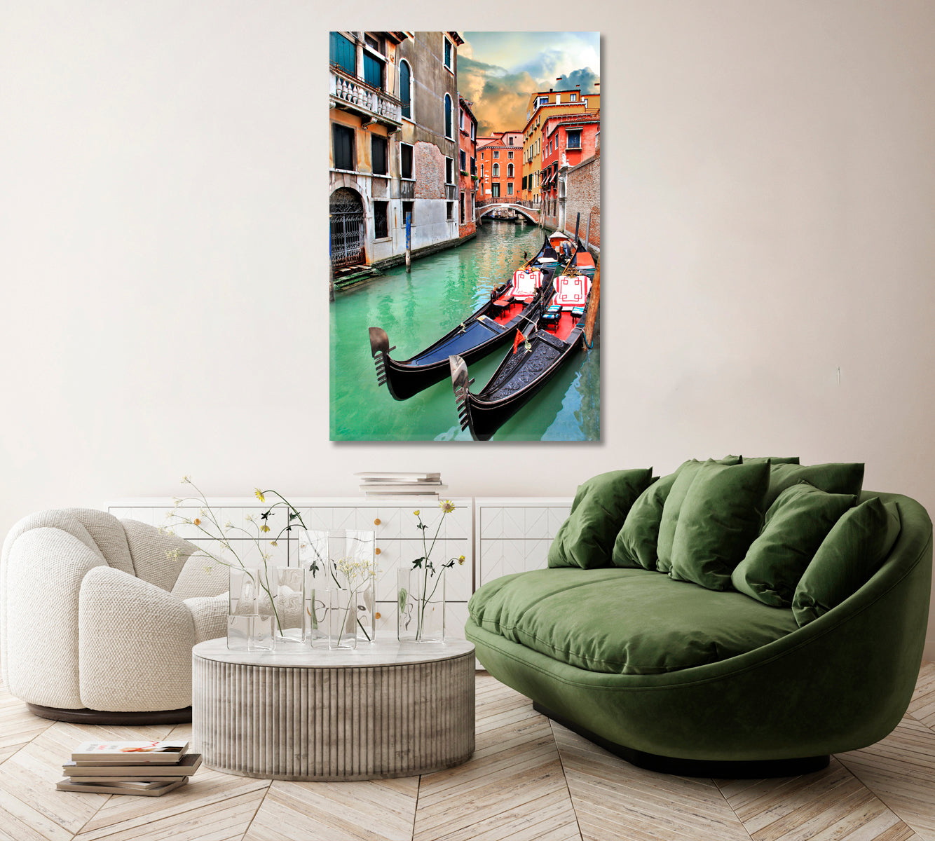 Venetian Canals and Gondolas Canvas Print ArtLexy   