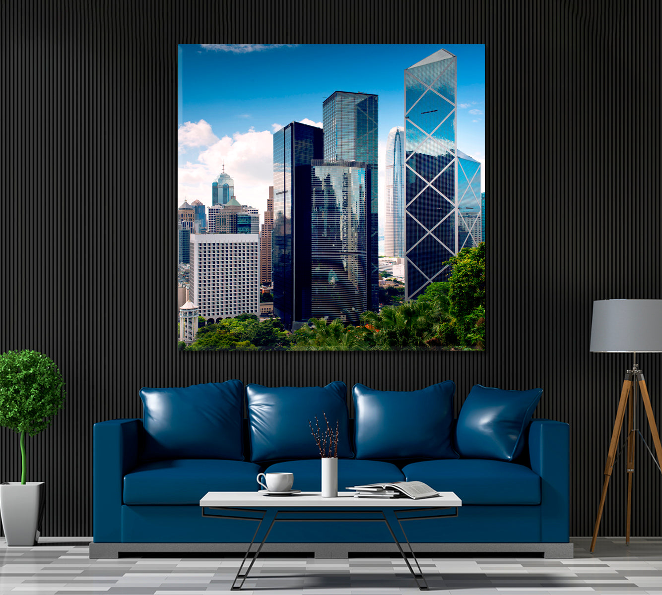 Hong Kong City Skyscrapers Canvas Print ArtLexy 1 Panel 12"x12" inches 