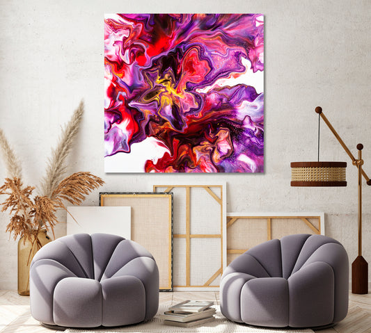 Colorful Fluid Abstract Splash Canvas Print ArtLexy 1 Panel 12"x12" inches 