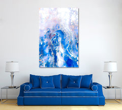 Abstract Blue Liquid Painting Canvas Print ArtLexy 1 Panel 16"x24" inches 