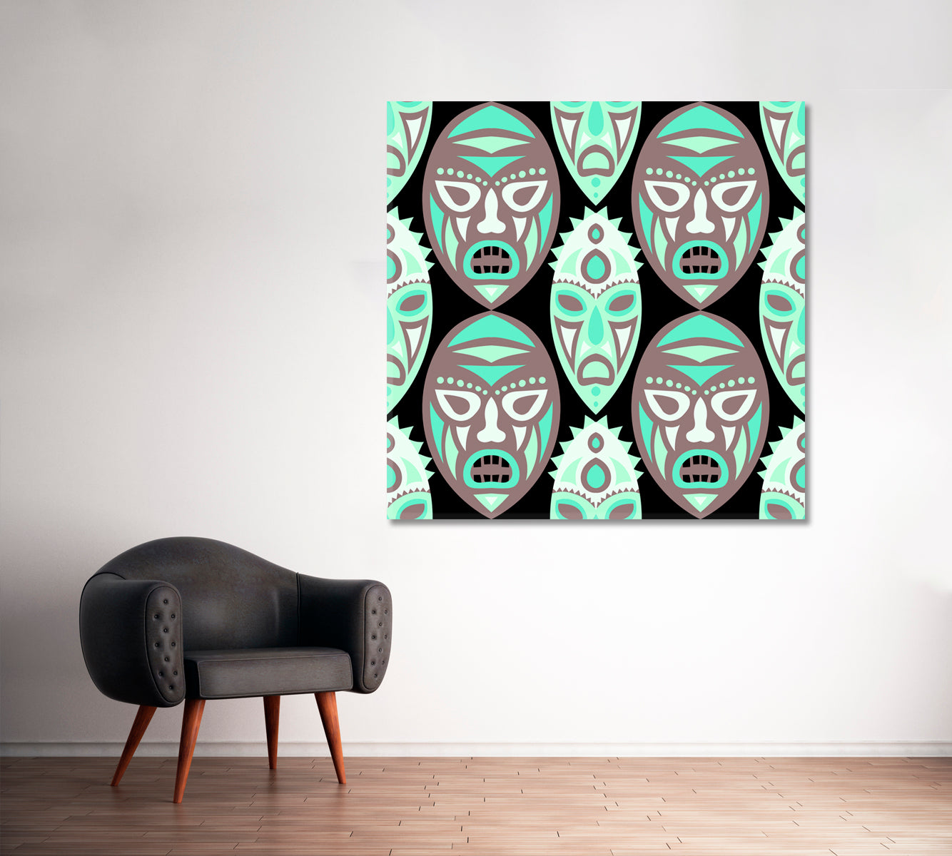 African Ethnic Tribal Abstract Faces Canvas Print ArtLexy   