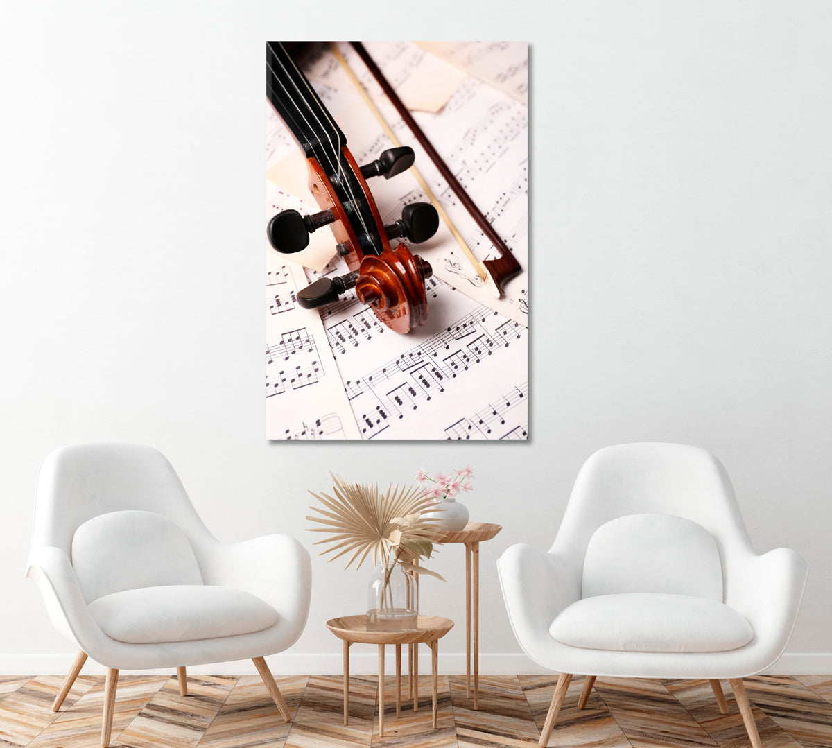 Violin and Notes Canvas Print ArtLexy 1 Panel 16"x24" inches 
