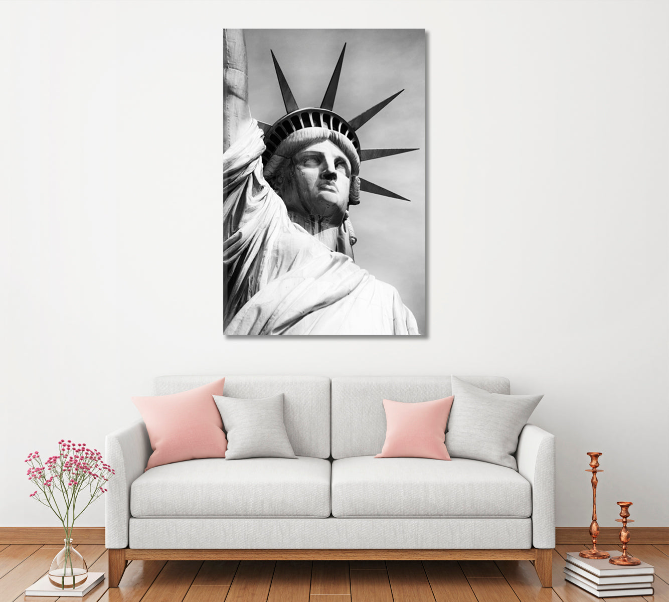 Statue of Liberty in Black and White Canvas Print ArtLexy   