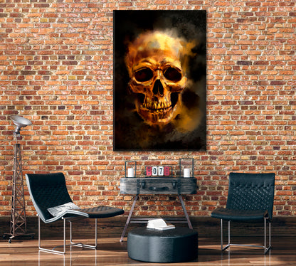 Golden Skull Canvas Print ArtLexy   