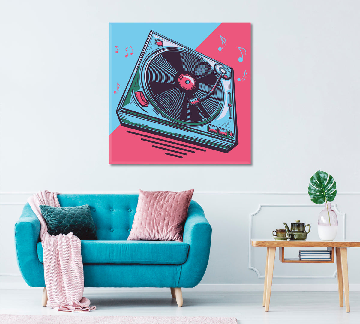Musical Turntable Canvas Print ArtLexy 1 Panel 12"x12" inches 