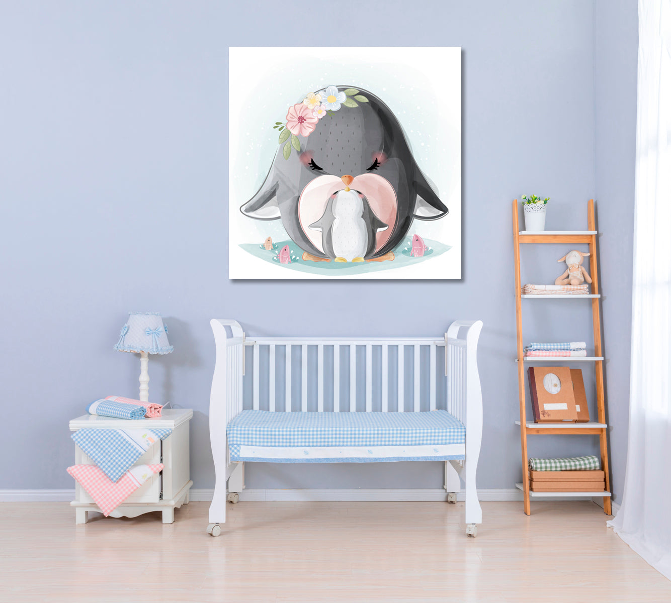 Lovely Penguins Canvas Print ArtLexy 1 Panel 12"x12" inches 
