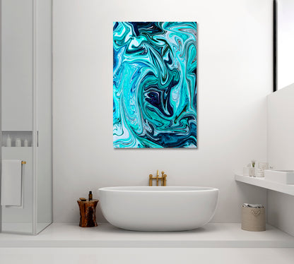 Blue Wavy Abstraction Canvas Print ArtLexy 1 Panel 16"x24" inches 