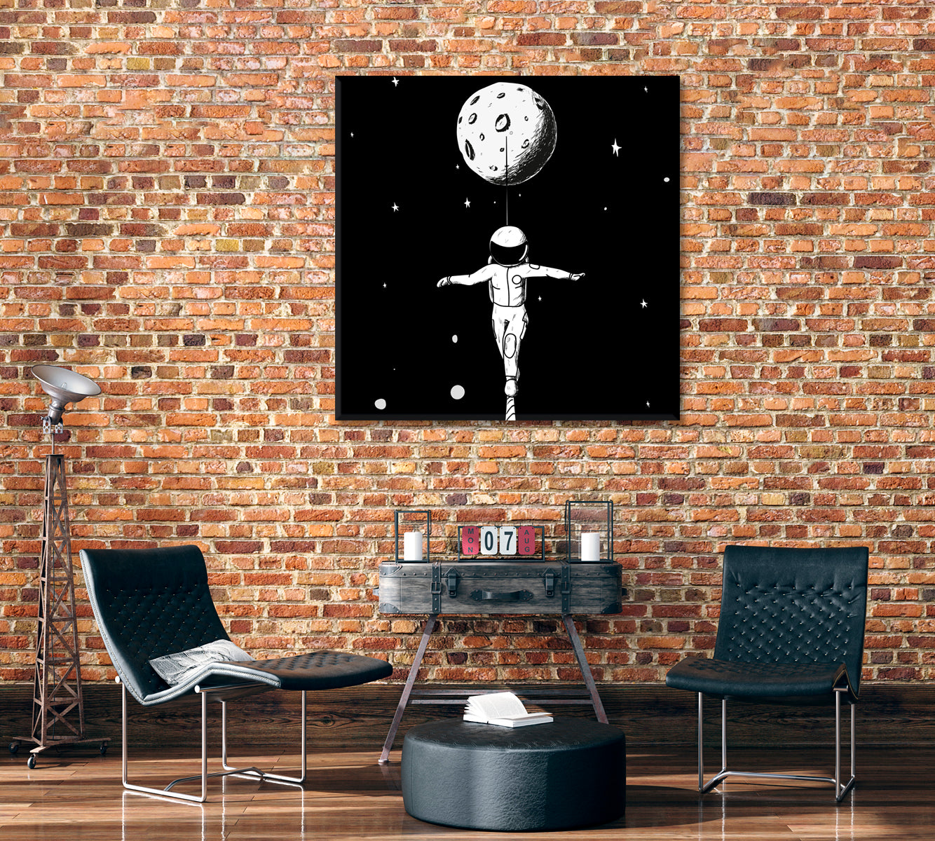 Astronaut Walking a Tightrope in Space Canvas Print ArtLexy   