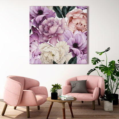 Peonies Canvas Print ArtLexy 1 Panel 12"x12" inches 