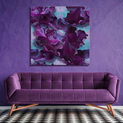 Abstract Flowers Canvas Print ArtLexy 1 Panel 12"x12" inches 