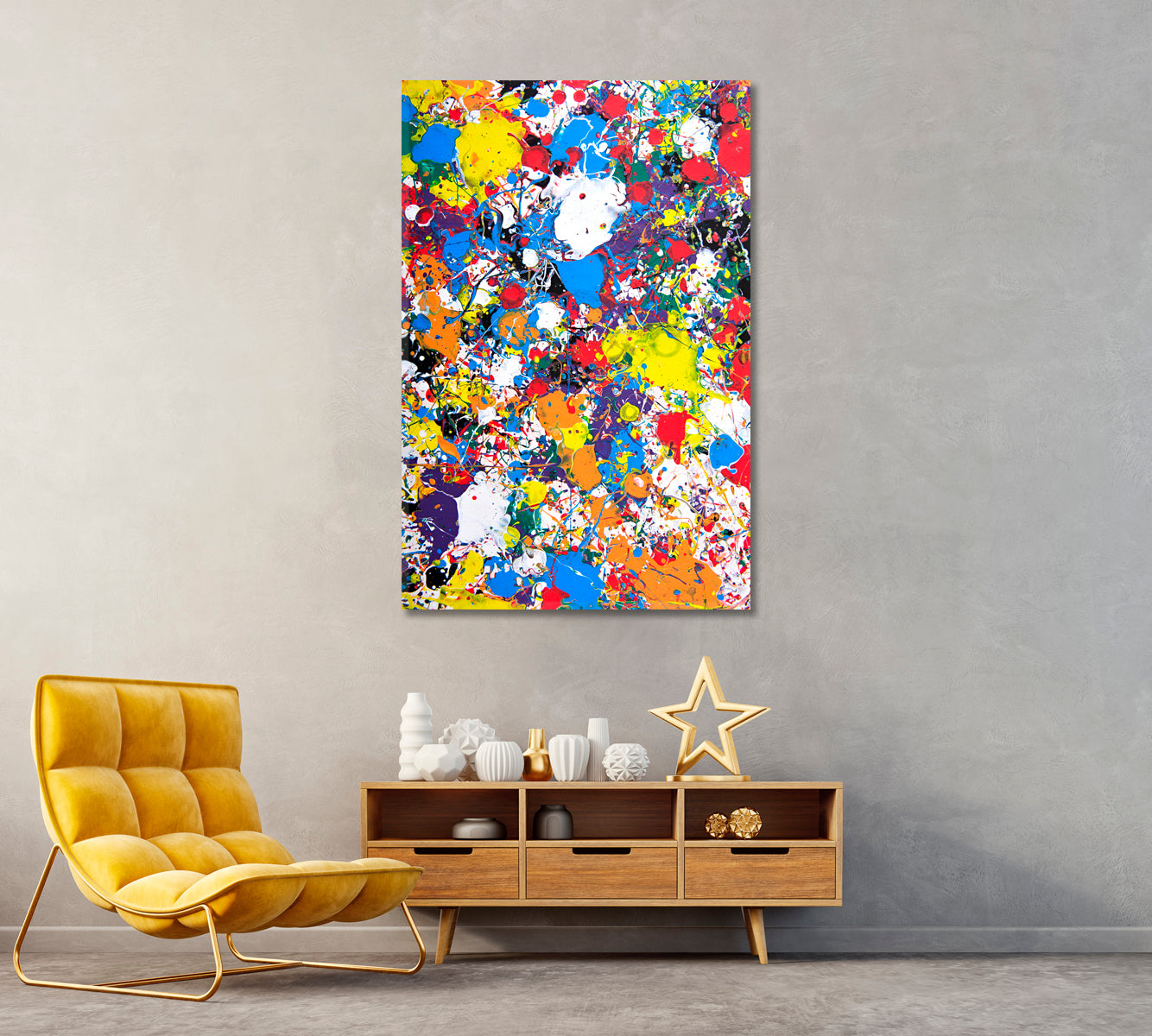 Colorful Abstract Ink Splashes Canvas Print ArtLexy   