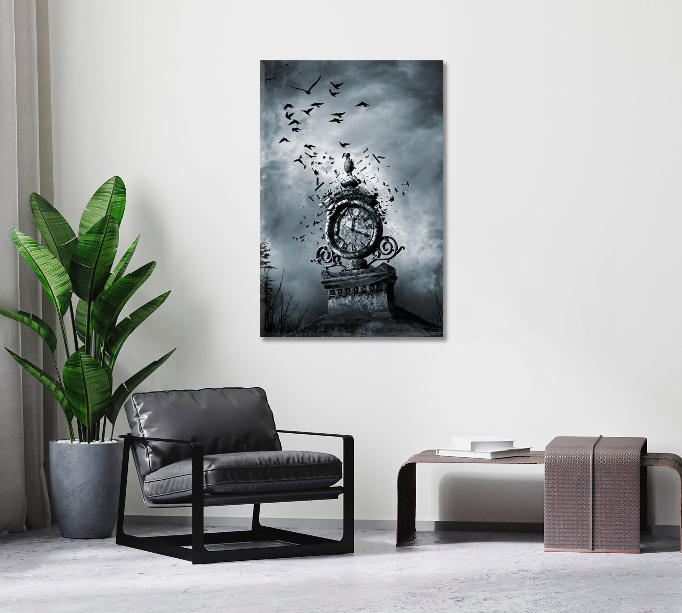 Surrealistic Old Clock. Time is Running Out Canvas Print ArtLexy   