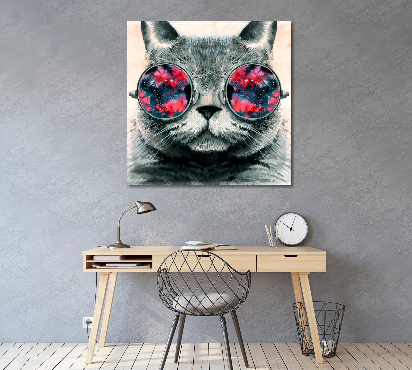 Fluffy Cat in Sunglasses Canvas Print ArtLexy   