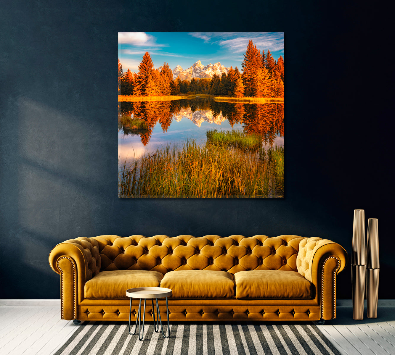 Mountain Range Landscape Grand Teton National Park Canvas Print ArtLexy   