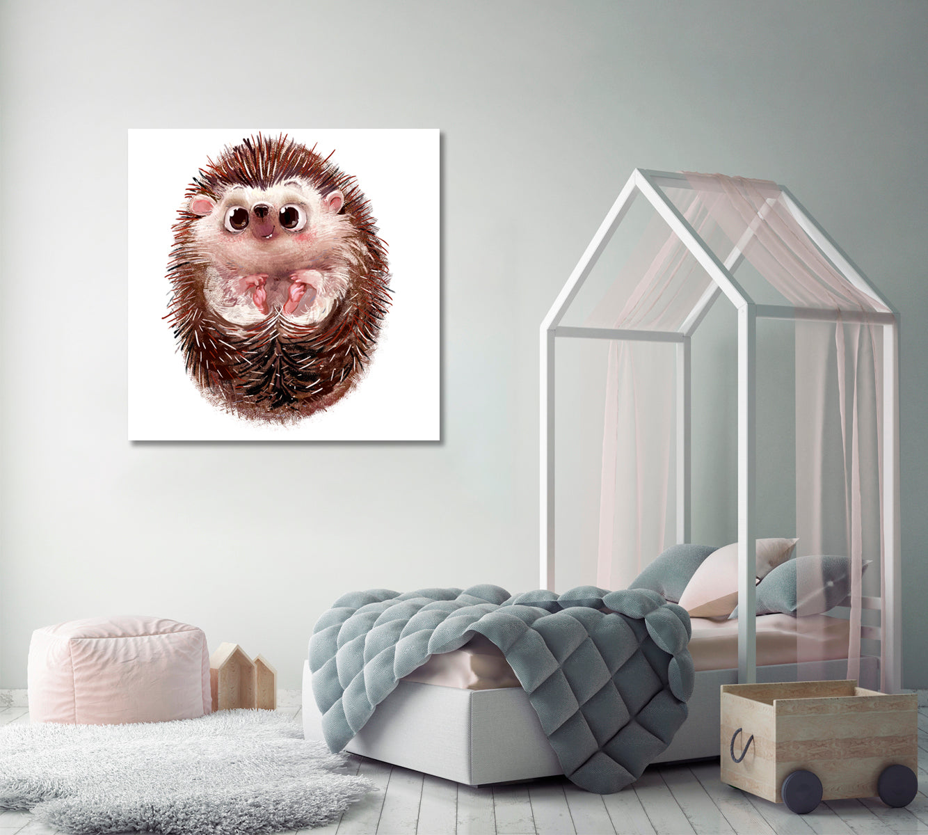 Cute Little Hedgehog Canvas Print ArtLexy   