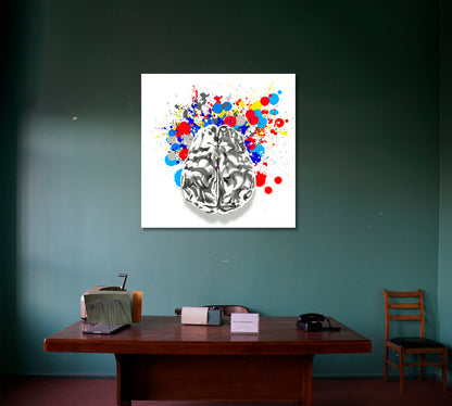 Human Brain with Colorful Splash Canvas Print ArtLexy   