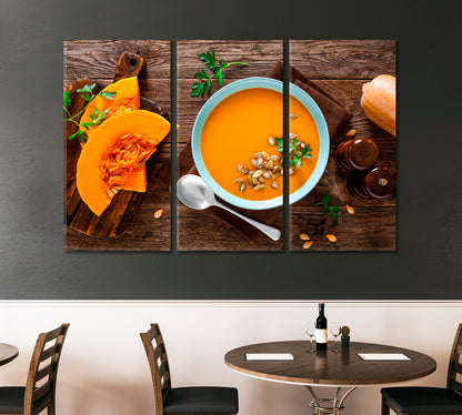 Pumpkin Soup Canvas Print ArtLexy 3 Panels 36"x24" inches 
