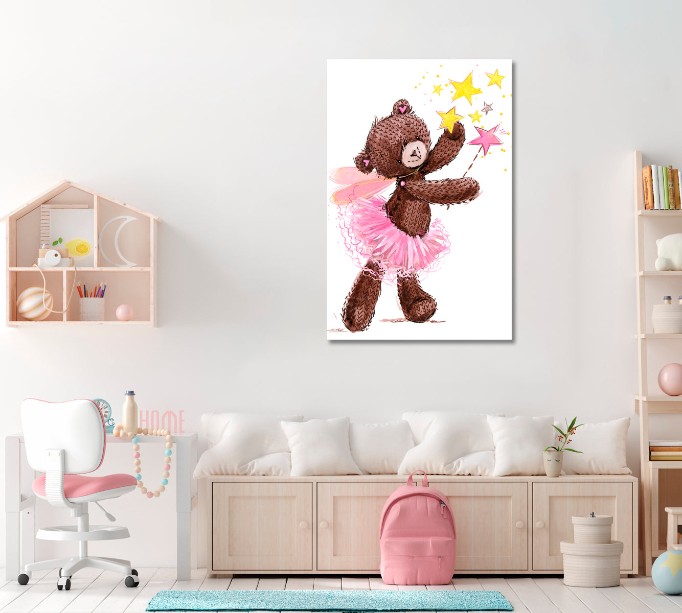 Teddy Bear Ballerina Canvas Print ArtLexy   