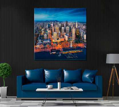 San Francisco Skyscrapers at Sunrise Canvas Print ArtLexy 1 Panel 12"x12" inches 