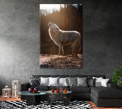 Arctic Wolf  in Forest Canvas Print ArtLexy   