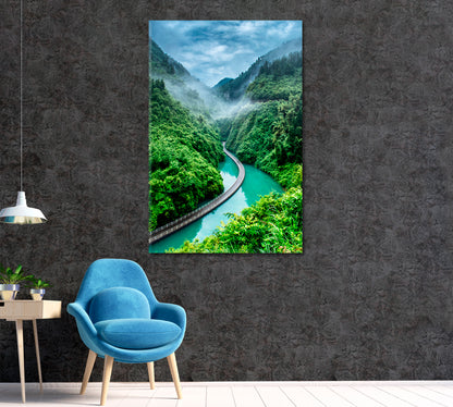 Shiziguan Floating Bridge in Xuanen Hubei Canvas Print ArtLexy   