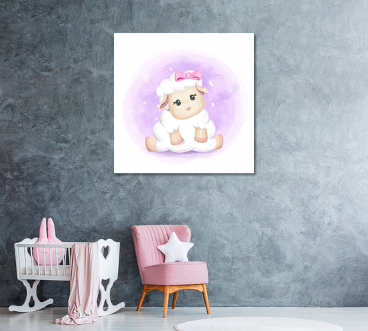 Cute Baby Sheep Canvas Print ArtLexy 1 Panel 12"x12" inches 