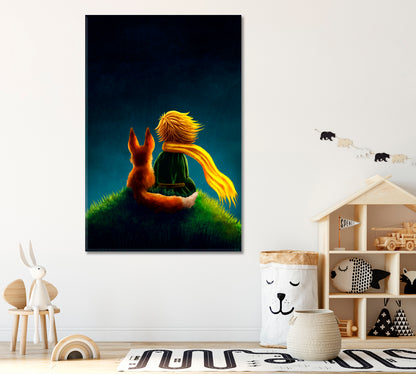 Little Prince with Fox Canvas Print ArtLexy 1 Panel 16"x24" inches 