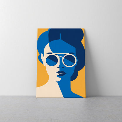 Abstract Woman Portrait with Sunglasses Canvas Print ArtLexy   