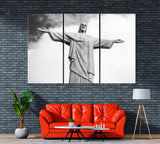 Christ the Redeemer Statue Rio de Janeiro Canvas Print ArtLexy 3 Panels 36"x24" inches 